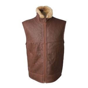Eastern Counties Leather Mens Harvey Sheepskin Gilet / Cognac